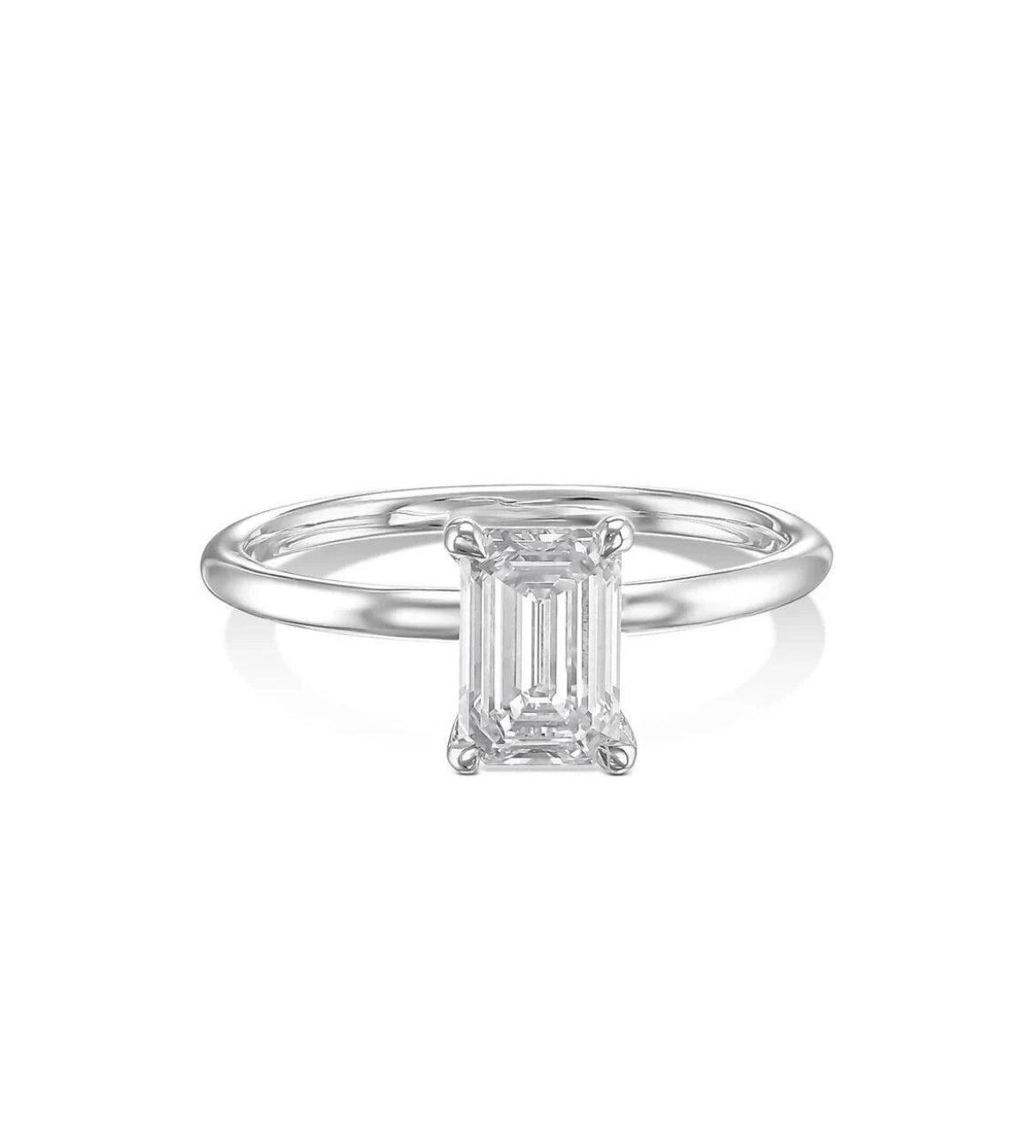 Certified 1.50 CT E/VS1 Emerald Cut Solitaire Lab Grown Diamond Engagement Ring