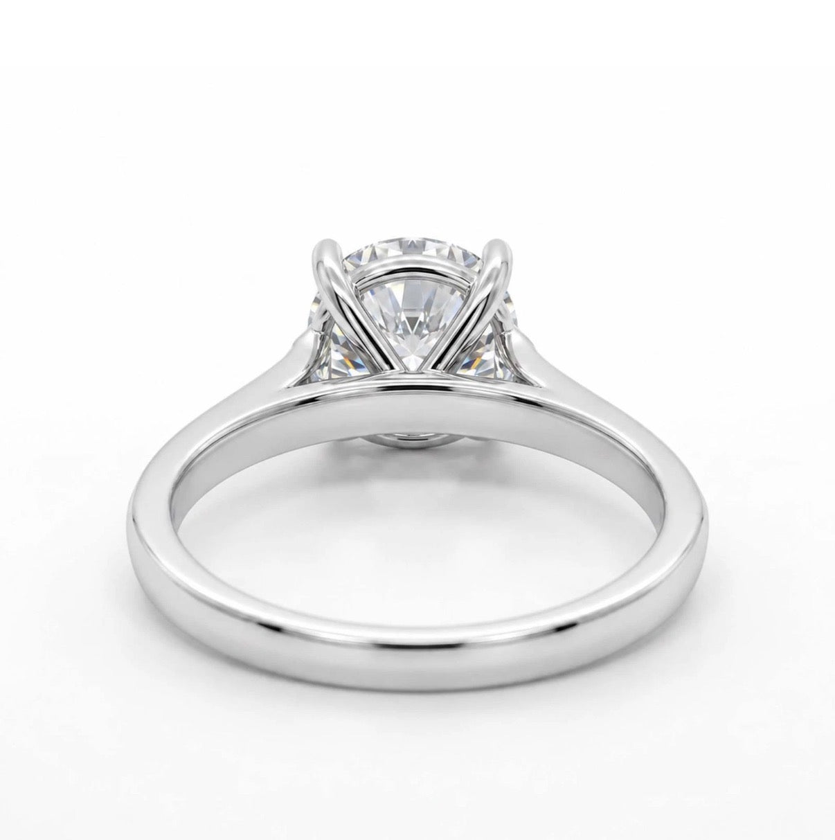 IGI 2.50 Ct Round Lab Grown Diamond Engagement Ring E VS1 14K White Gold Solitaire Tiffany style ￼