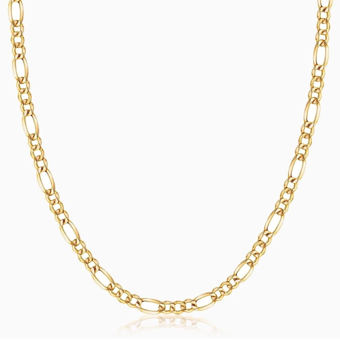 14K Yellow Gold 2mm Figaro Chain Necklace 16" 18" 20" 22" 24" 26" - Genuine 14k