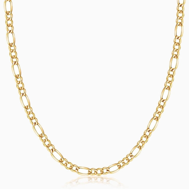 14K Yellow Gold 2mm Figaro Chain Necklace 16