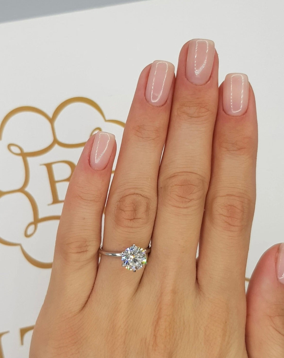 Lab Grown 1.50 Ct Round IGI Certified Diamond 14K Gold Six Prong Ring E VS1