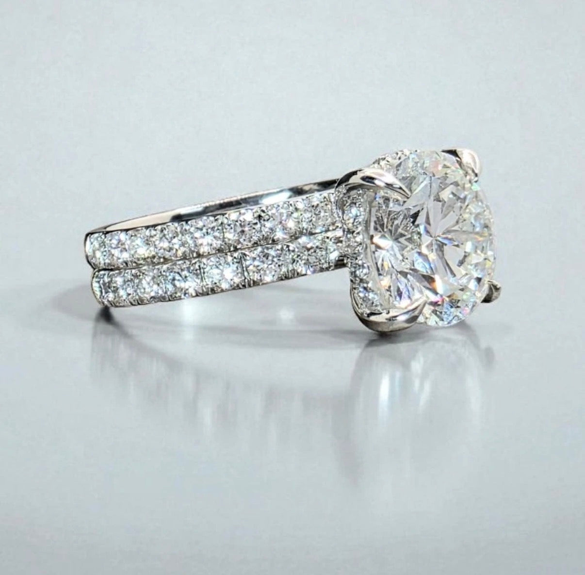 IGI Certified 3.00 CT E VS1 round Cut Diamond Engagement 14k Ring Lab Grown
