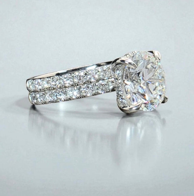 IGI Certified 3.00 CT E VS1 round Cut Diamond Engagement 14k Ring Lab Grown