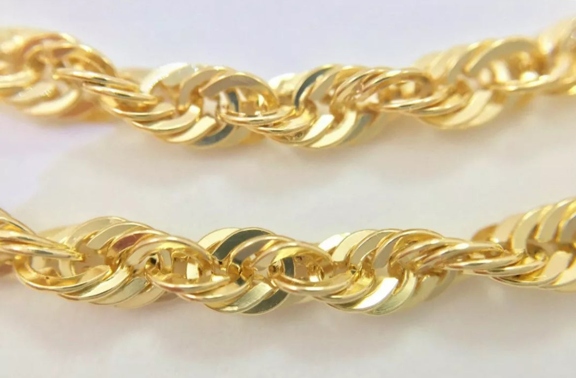 10K Solid Yellow Gold Necklace Rope Chain Women 16" 18" 20" 22" 24" 26" 28" 30"