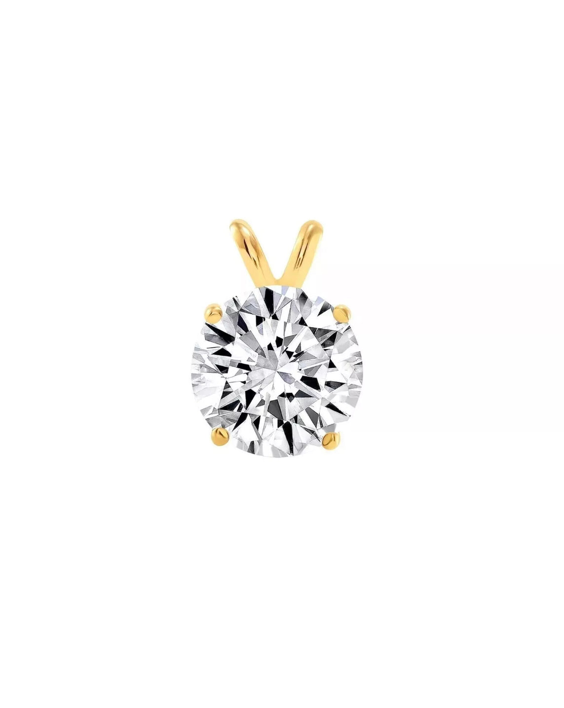 Lab-Grown Diamond Solitaire Pendant Necklace – D VS1, IGI Certified, 14K Yellow Gold