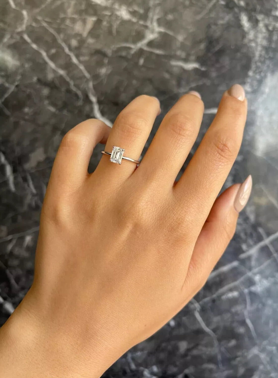Certified 1.50 CT E/VS1 Emerald Cut Solitaire Lab Grown Diamond Engagement Ring