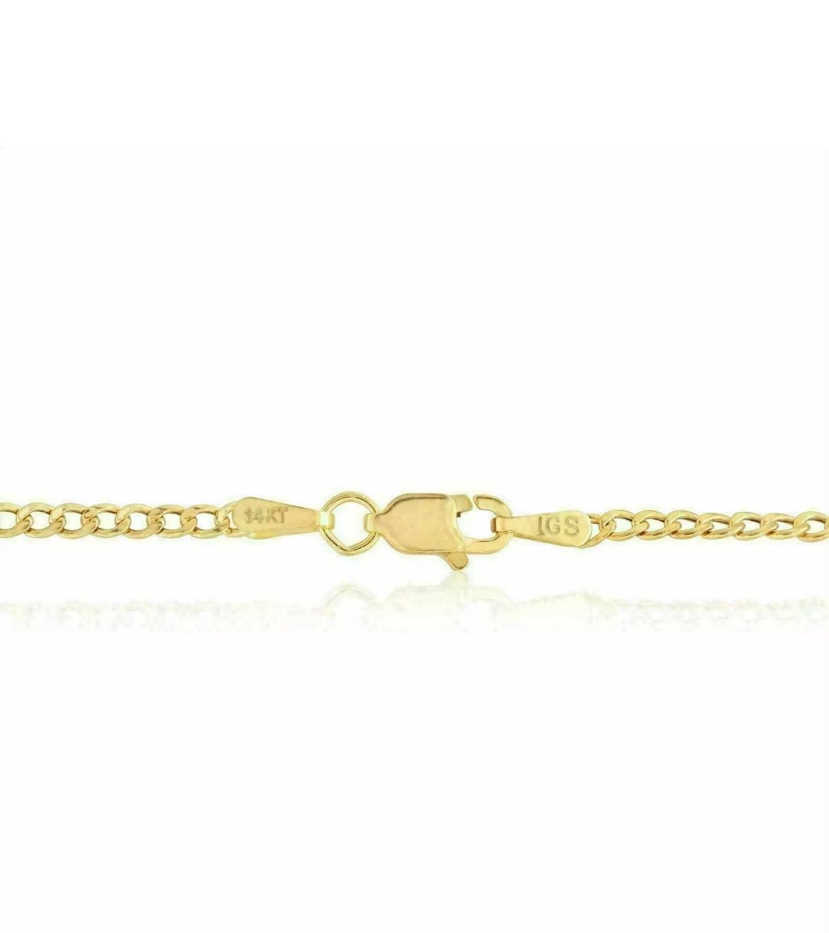 14K Solid Yellow Gold Cuban 2mm Chain Necklace 16" 18" 20" 22" 24" 26" 28'' 30"
