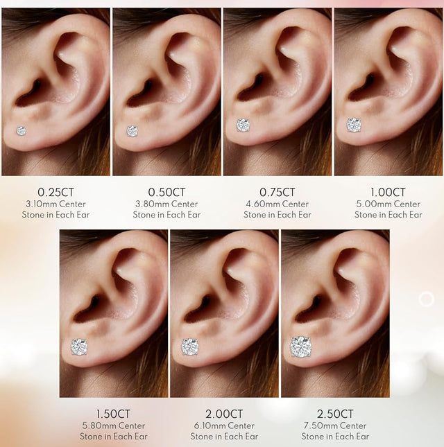 IGI 2.00 Ct Round Lab Grown Diamond Earrings Studs 14K White Gold D VS1