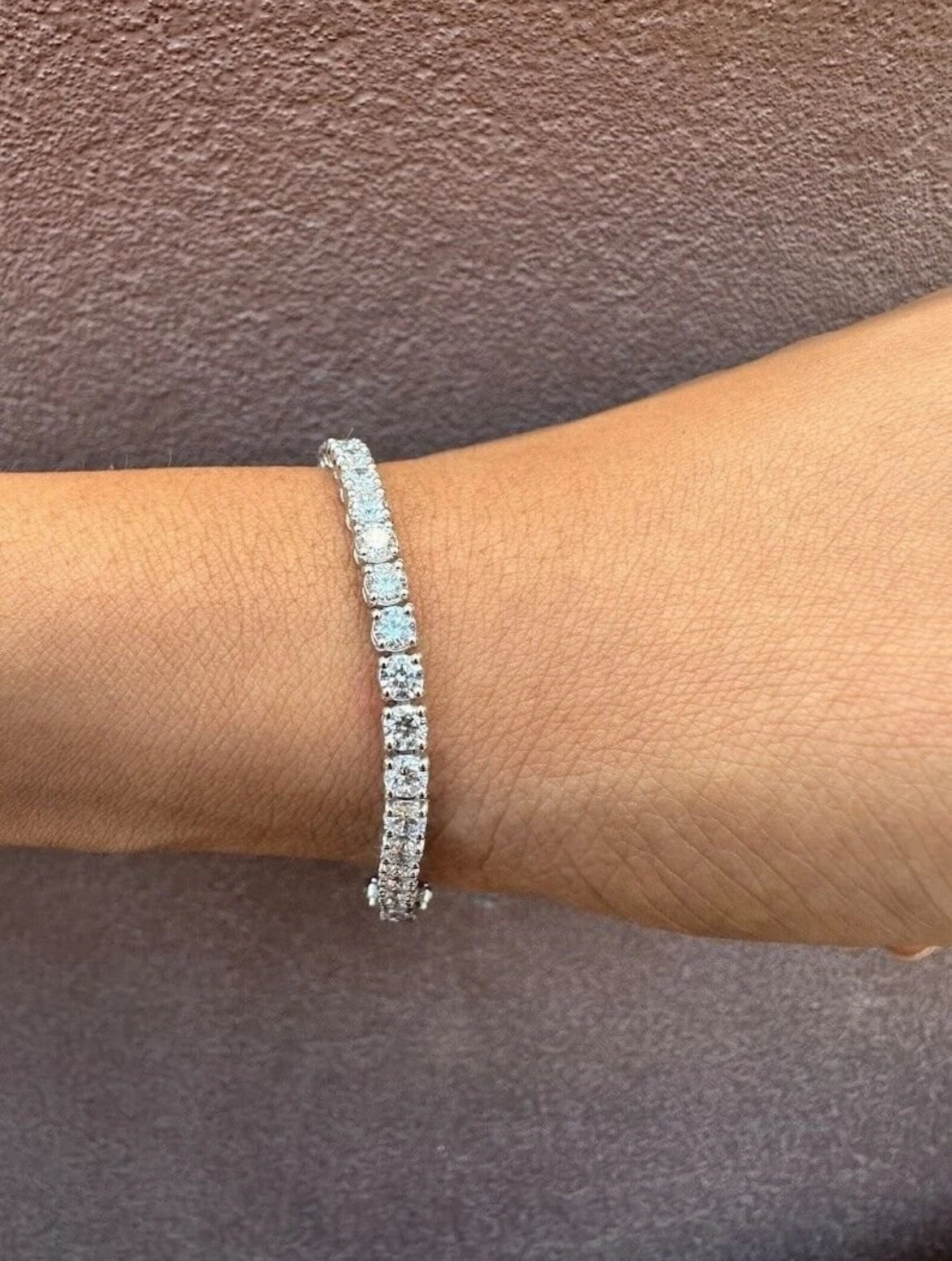 7.00 Ctw Lab-Grown Diamond Tennis Bracelet – 14K White Gold, D–F Color, VS Clarity, 7-Inch