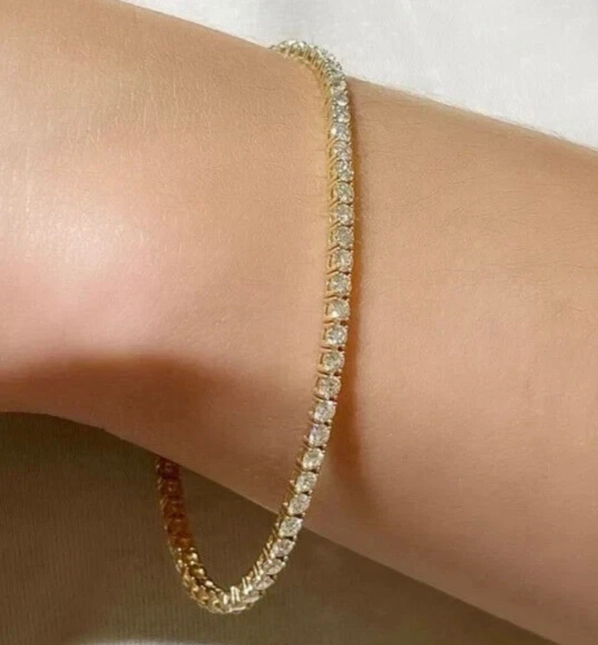 4.00 Ctw Certified Lab-Grown Diamond Tennis Bracelet – 14K yellow Gold, D–F Color, VS Clarity, 7-Inch The Eternal Elegance