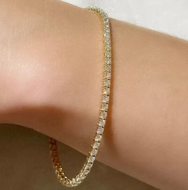 2.00 Ctw Certified Lab-Grown Diamond Tennis Bracelet – 14K yellow Gold, D–F Color, VS Clarity, 7-Inch The Eternal Elegance