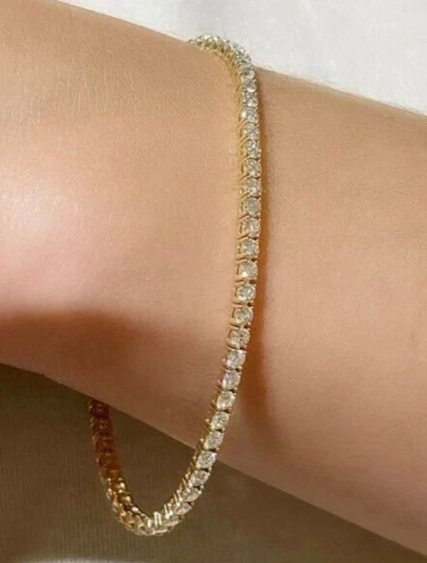 2.00 Ctw Certified Lab-Grown Diamond Tennis Bracelet – 14K yellow Gold, D–F Color, VS Clarity, 7-Inch The Eternal Elegance