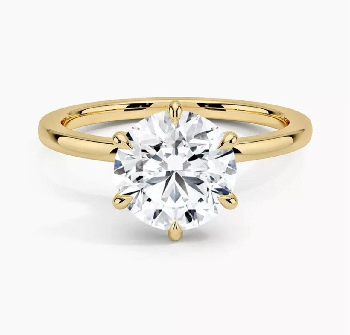 Certified F/VS 1 Ct - 3 Ct Diamond Solitaire 14k Gold Engagement Ring Lab Grown