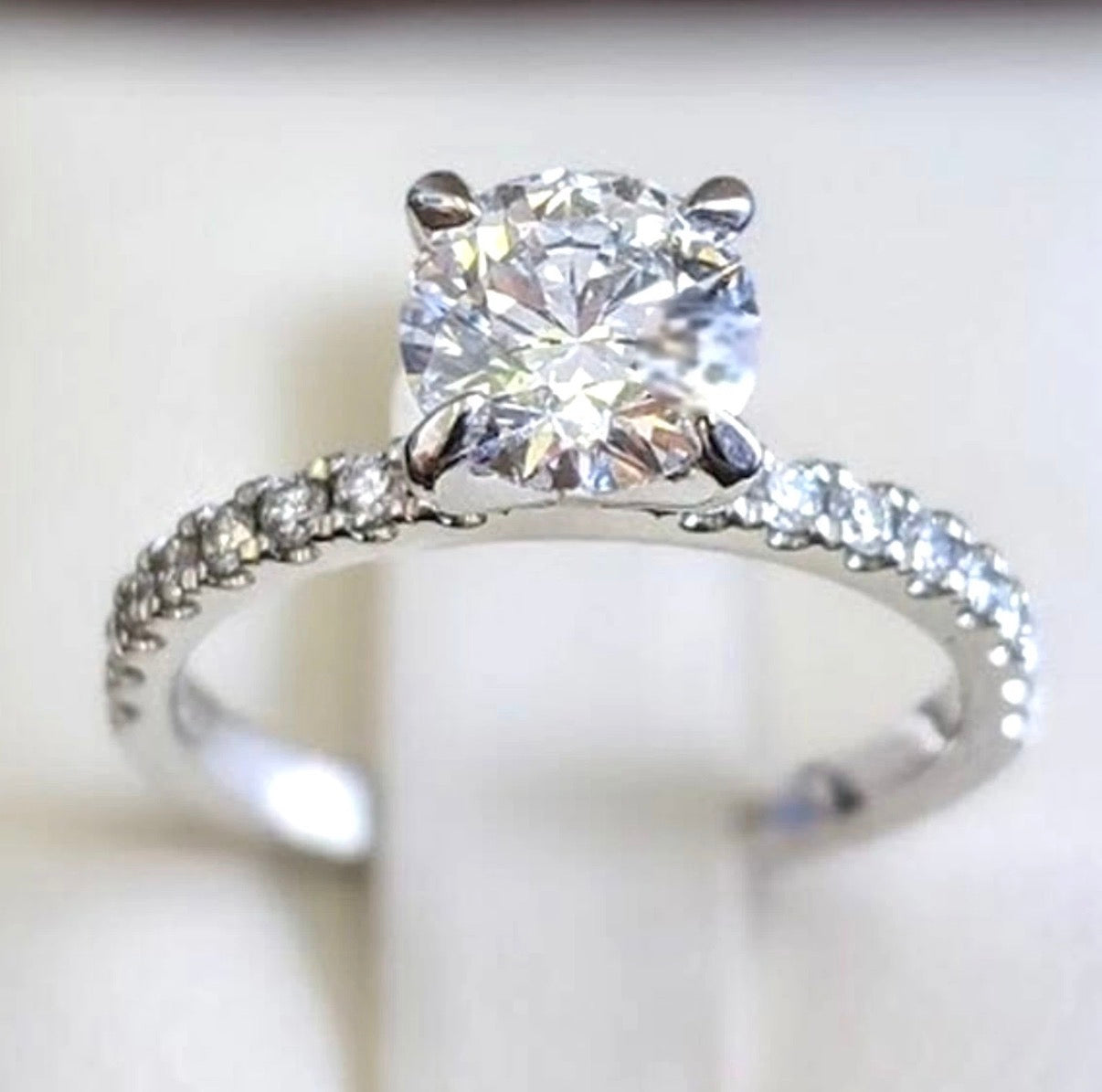 3.55 carat Round Cut IGI Certified Lab Grown Diamond Engagement Ring VVS2 E White Gold 14k