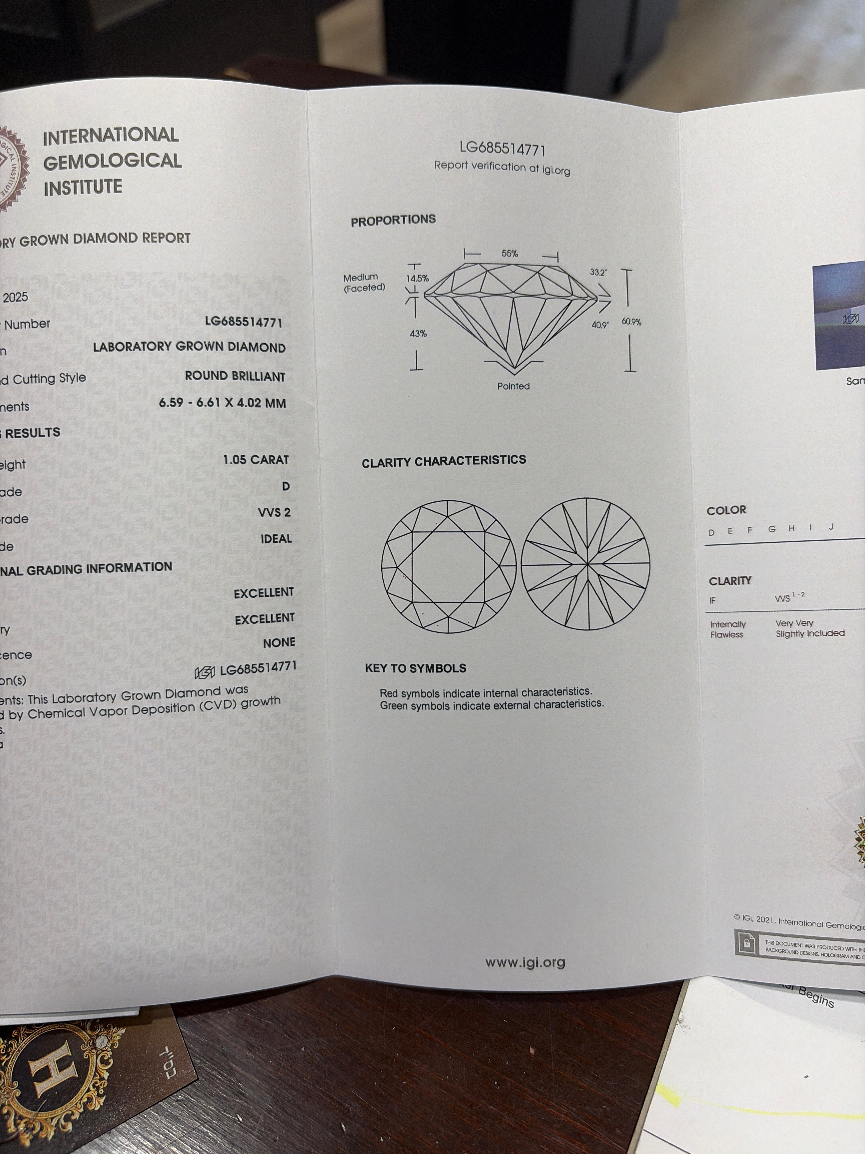 IGI Certified 2.00 Carat D VVS2 Lab Grown Diamond Studs 14k screw Back
