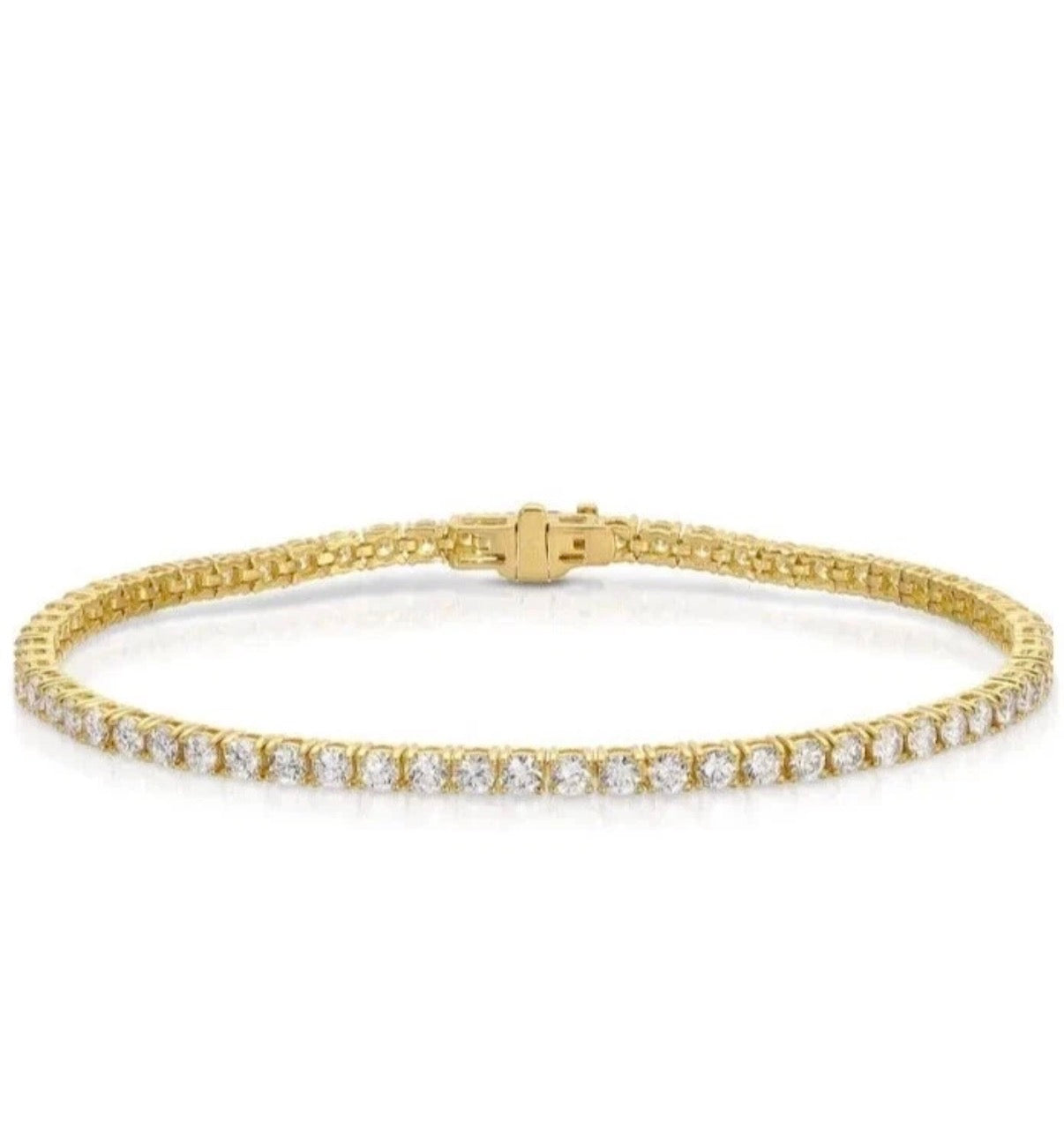 4.00 Ctw Certified Lab-Grown Diamond Tennis Bracelet – 14K yellow Gold, D–F Color, VS Clarity, 7-Inch The Eternal Elegance