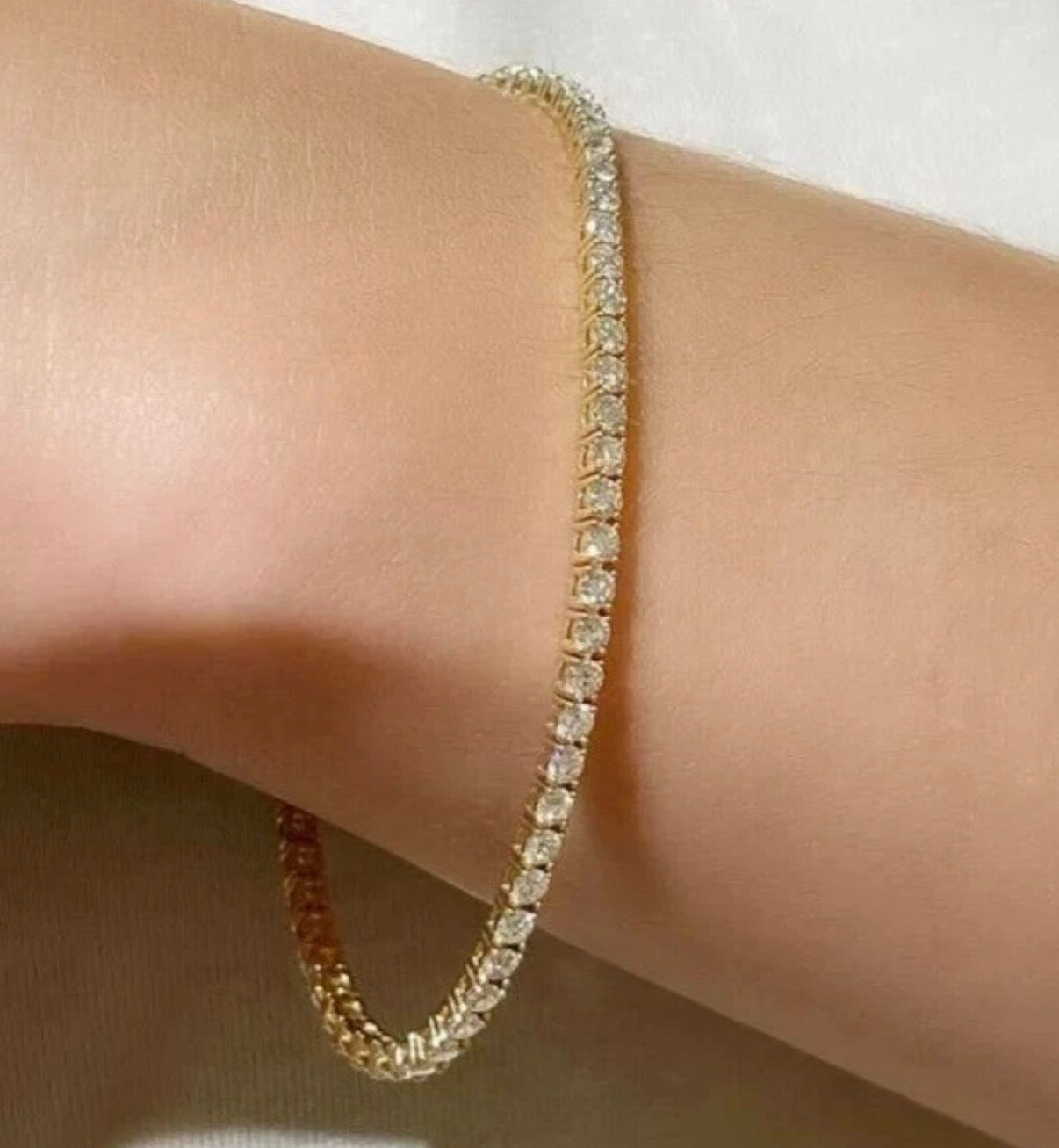 4.00 Ctw Certified Lab-Grown Diamond Tennis Bracelet – 14K yellow Gold, D–F Color, VS Clarity, 7-Inch The Eternal Elegance