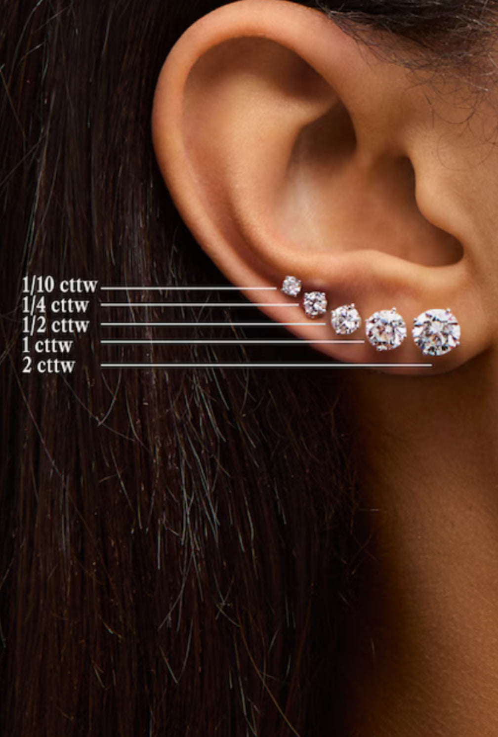 IGI Certified 2.00 Carats F VS1 Lab Grown Diamond Stud Earrings Platinum