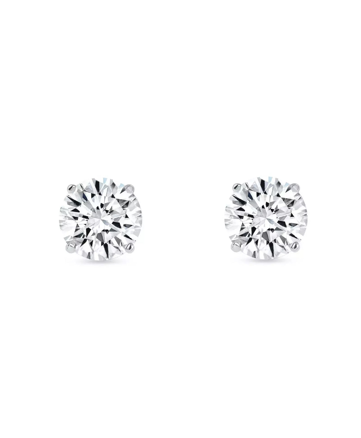 2 Ct Round Lab Created Grown IGI Diamond Earrings 14K White Gold D/VS Martini