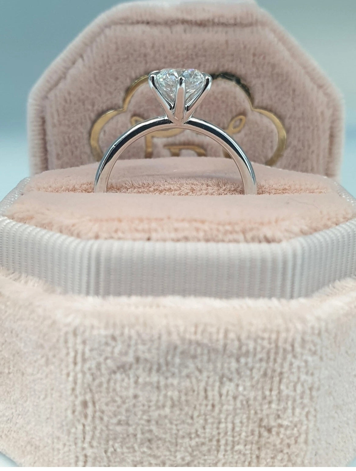 Lab Grown 1.00 Carat Round cut IGI Certified Diamond 14K Gold Six Prong Wedding Ring D VS1