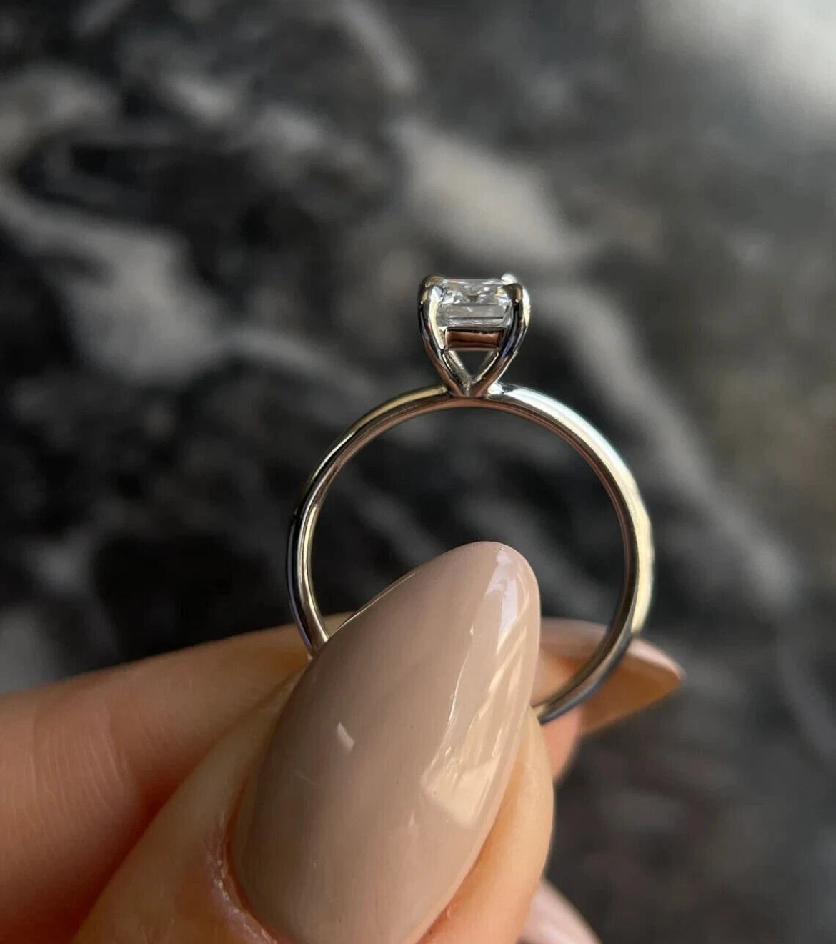 Certified 1.50 CT E/VS1 Emerald Cut Solitaire Lab Grown Diamond Engagement Ring