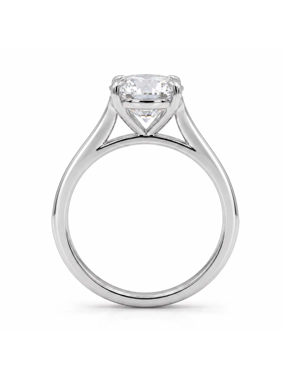 IGI 2.50 Ct Round Lab Grown Diamond Engagement Ring E VS1 14K White Gold Solitaire Tiffany style ￼