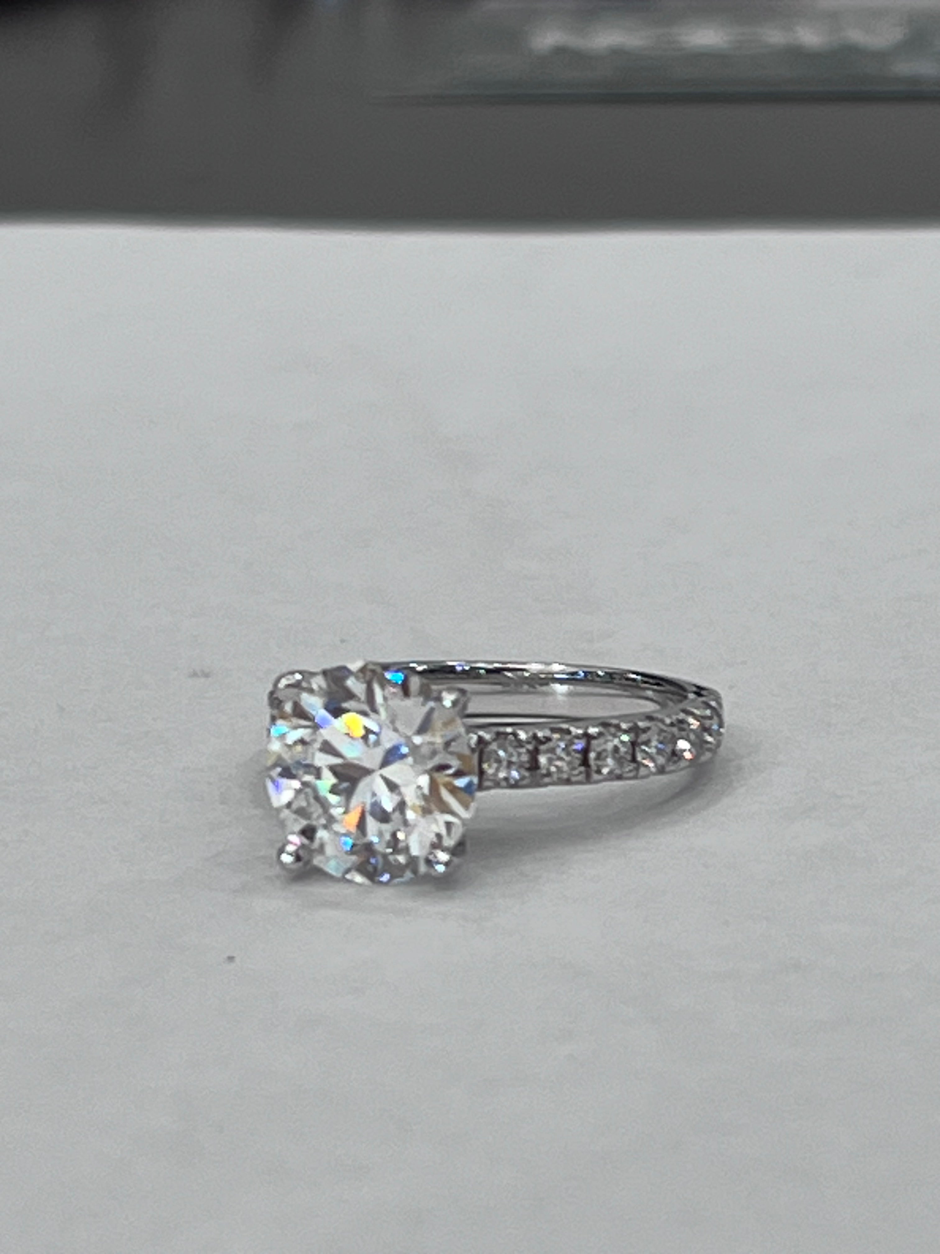Certified 3.55 Carat E VS2 Lab Grown Diamond Engagement Ring 14K White Gold