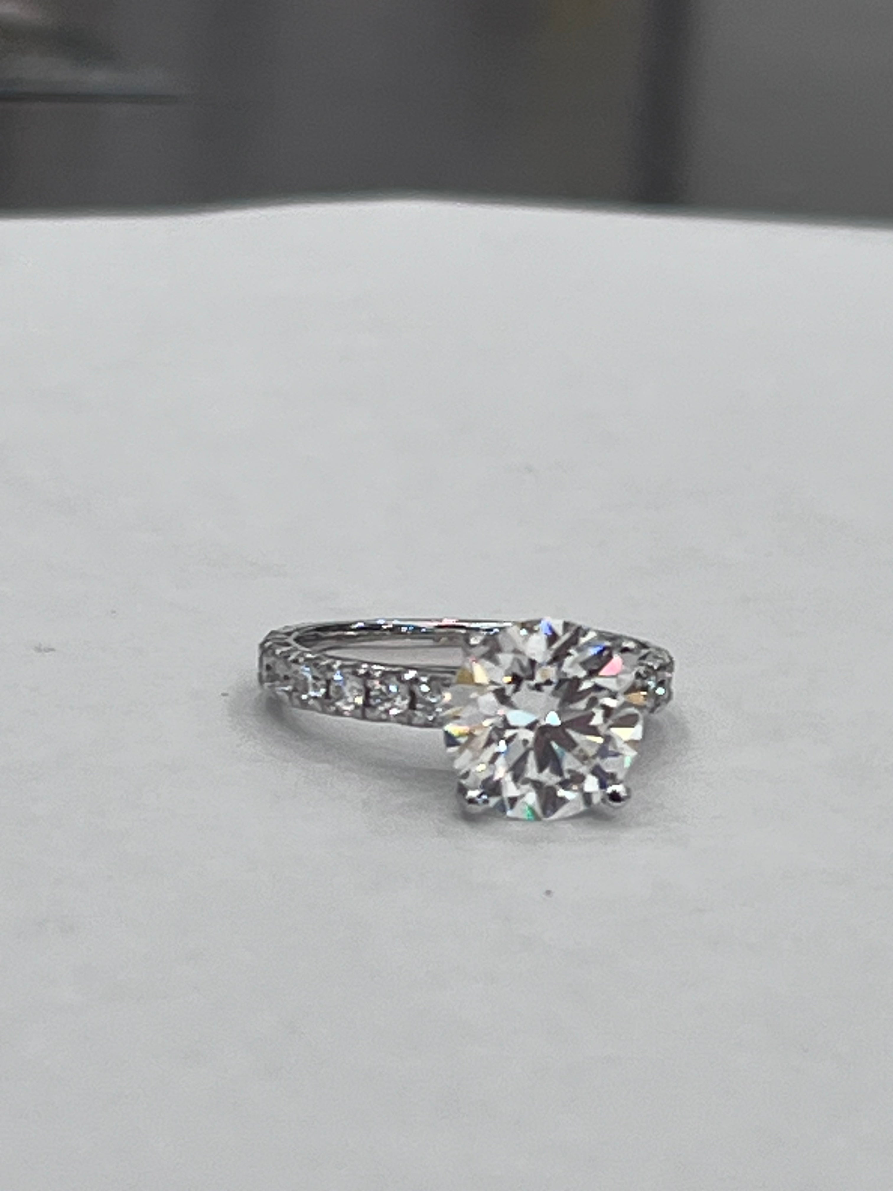 Certified 3.55 Carat E VS2 Lab Grown Diamond Engagement Ring 14K White Gold