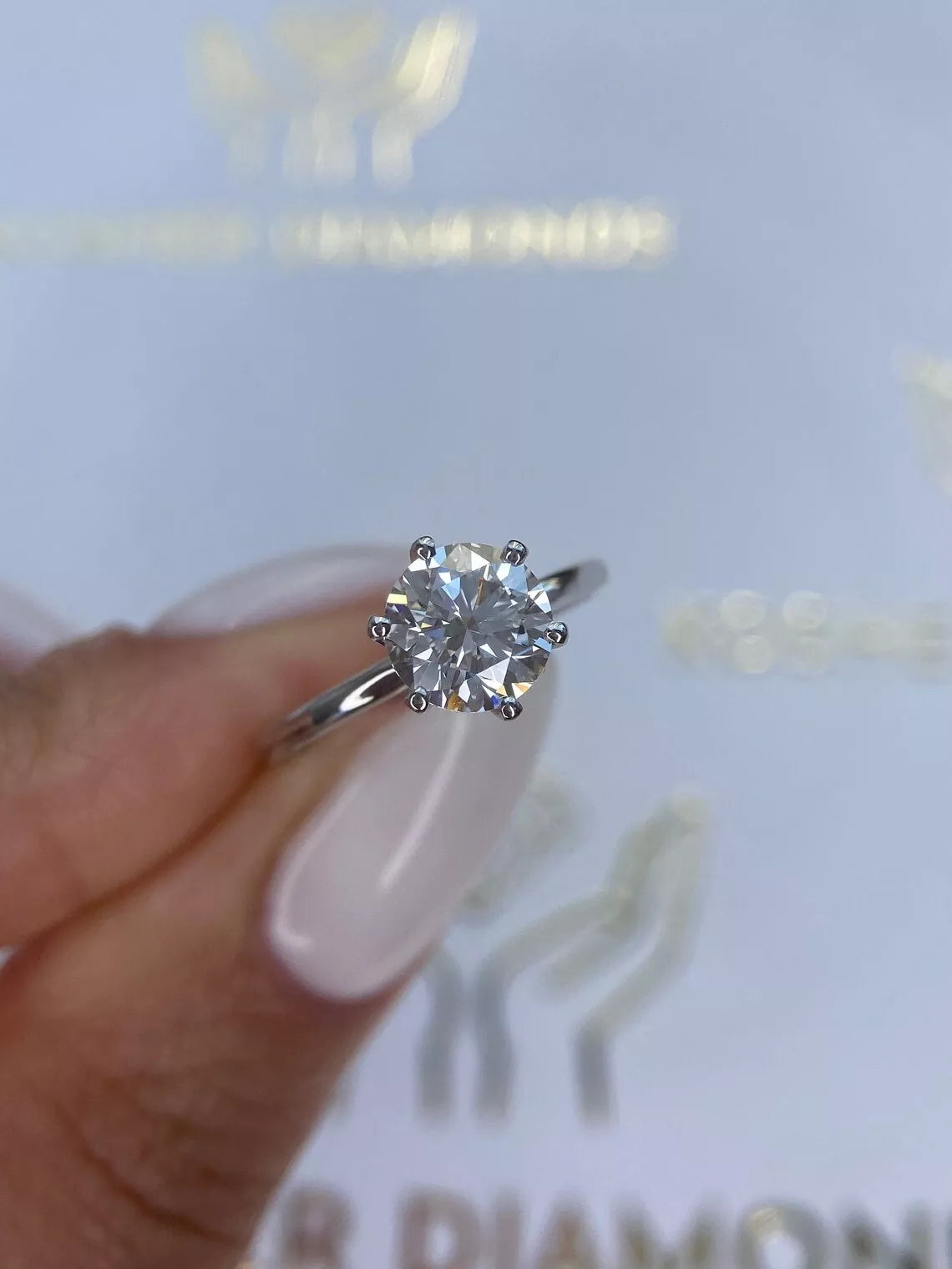 1.50 Carat G VS1 Round Solitaire Real Lab Grown Diamond Ring IGI Certified