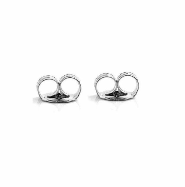 Solid 14k White Gold Earrings Pushbacks 3mm Butterfly - Pair