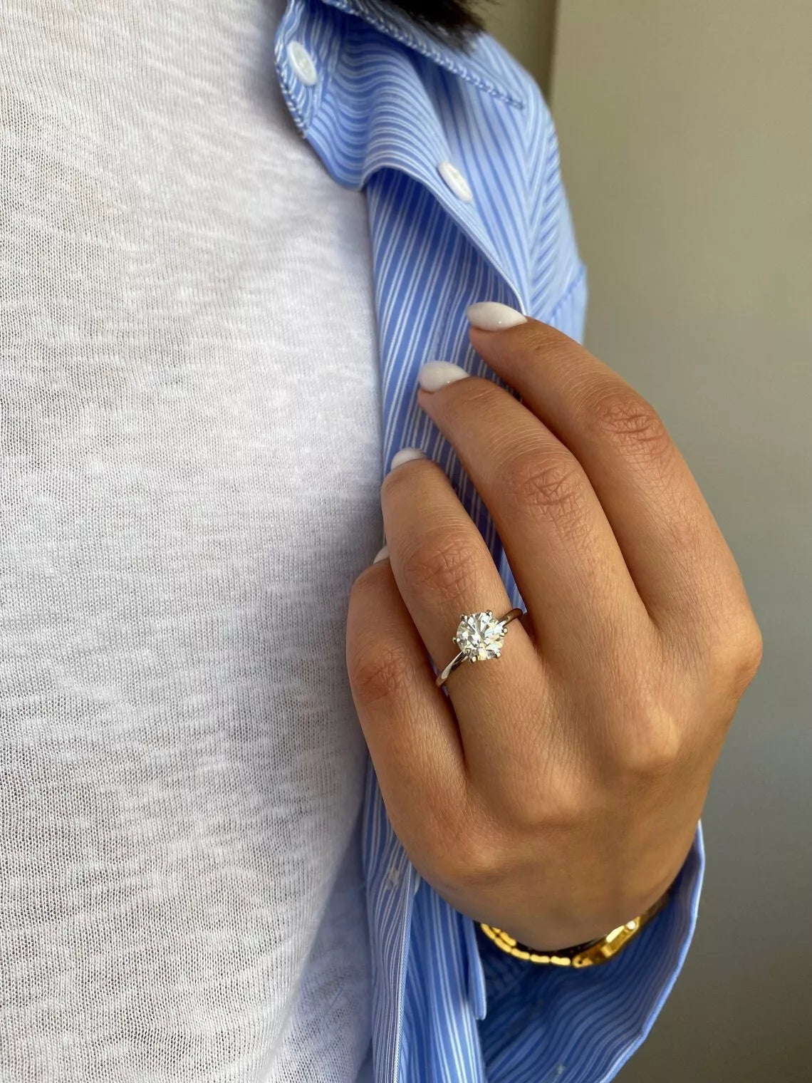 1.50 Carat G VS1 Round Solitaire Real Lab Grown Diamond Ring IGI Certified