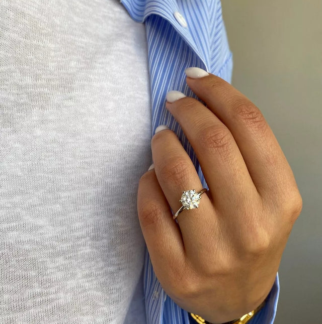 1.50 Carat G VS1 Round Solitaire Real Lab Grown Diamond Ring IGI Certified