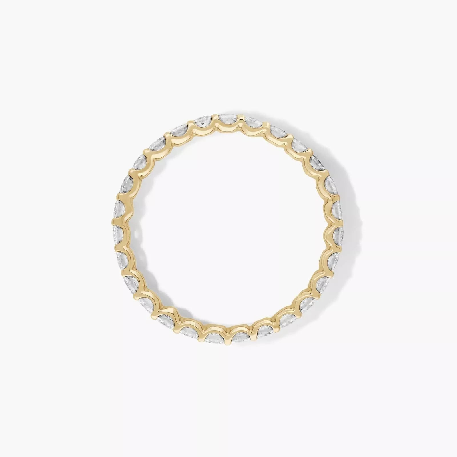 1.00 Carat D VS1 Round Cut Lab Grown Diamond Eternity Band Shared Prong 14k Gold