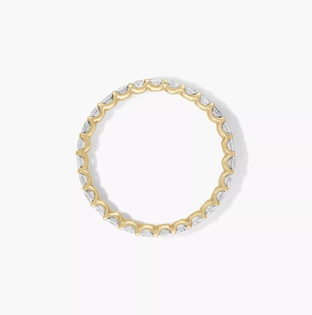 1.00 Carat D VS1 Round Cut Lab Grown Diamond Eternity Band Shared Prong 14k Gold