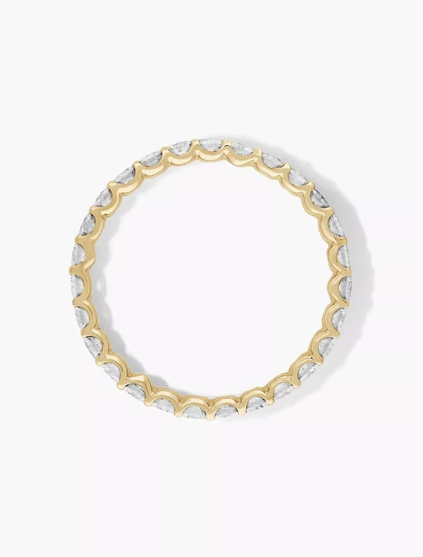 1.00 Carat D VS1 Round Cut Lab Grown Diamond Eternity Band Shared Prong 14k Gold