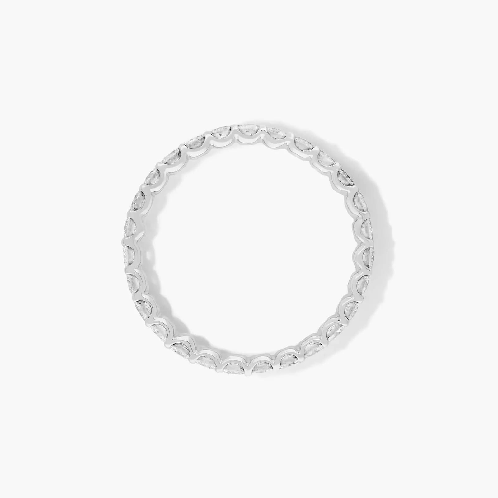 1.00 Carat D VS1 Round Cut Lab Grown Diamond Eternity Band Shared Prong 14k Gold