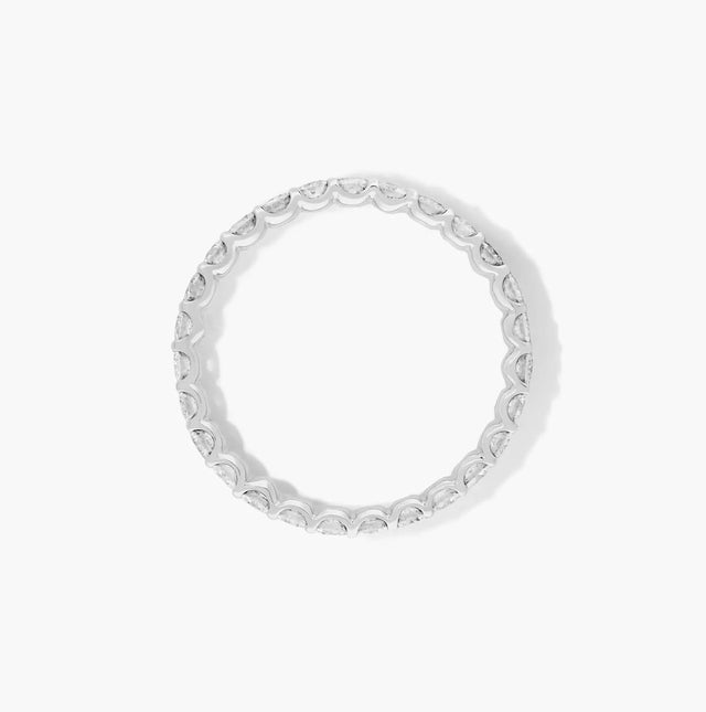 1.00 Carat D VS1 Round Cut Lab Grown Diamond Eternity Band Shared Prong 14k Gold