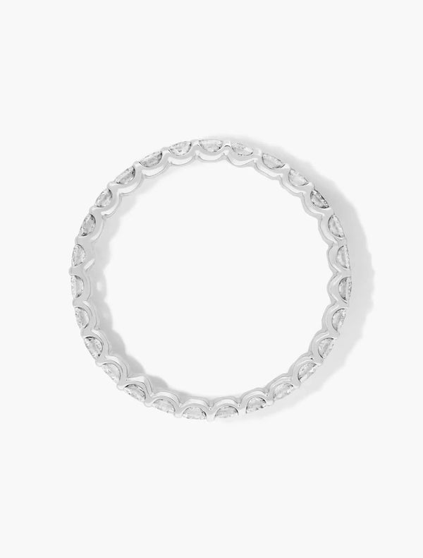 1.00 Carat D VS1 Round Cut Lab Grown Diamond Eternity Band Shared Prong 14k Gold
