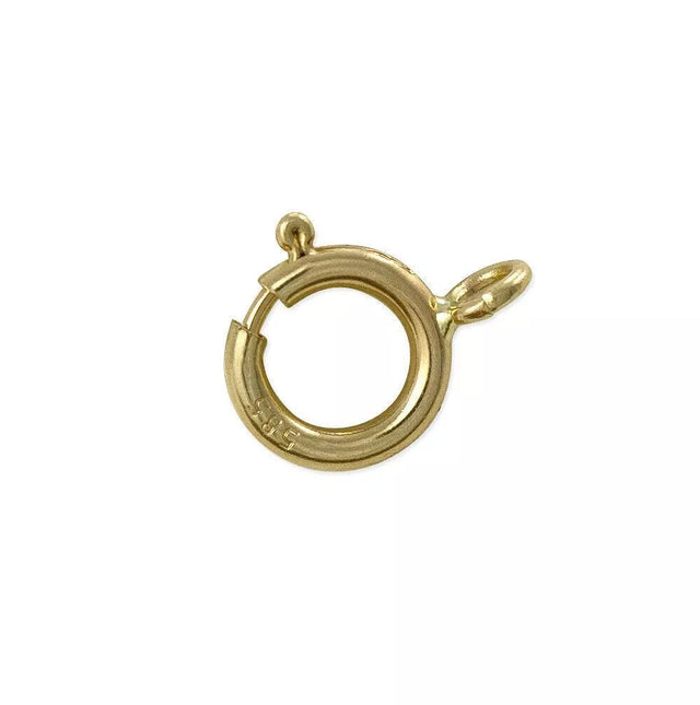 14k Yellow Gold Spring Ring Clasp Open Jump Ring 5mm Or 6mm