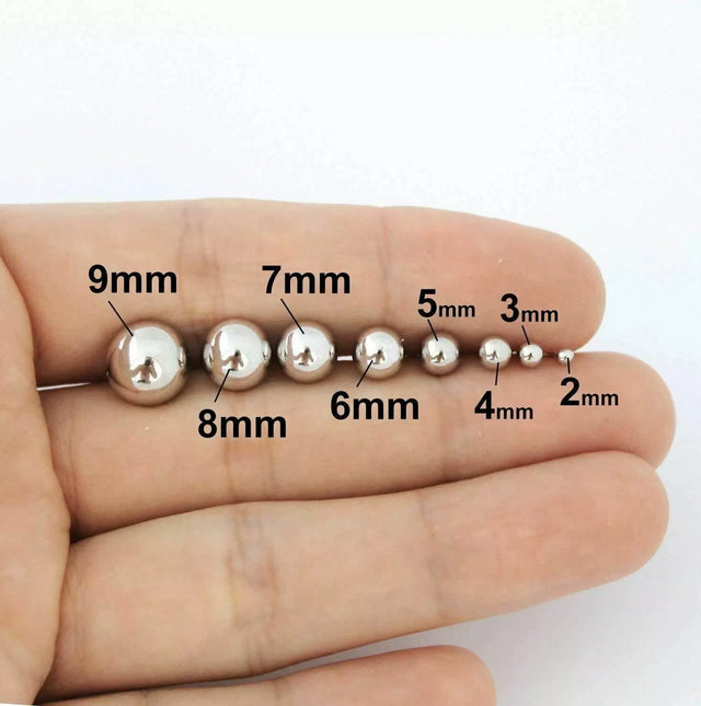 14Kt Solid White Gold Ball Stud Earrings sizes 3mm-8mm **Top Quality!!** USA