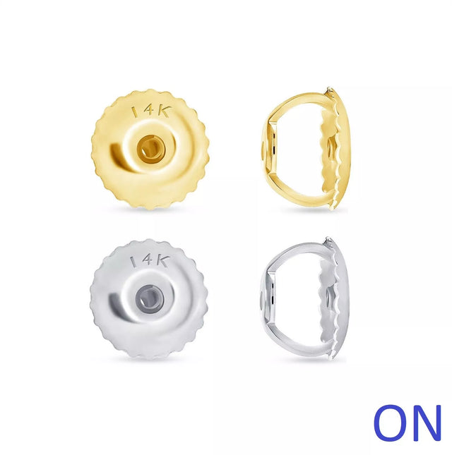 Solid 14K Gold Real Stud Earrings Finding Screw Back Replacement, Large Size