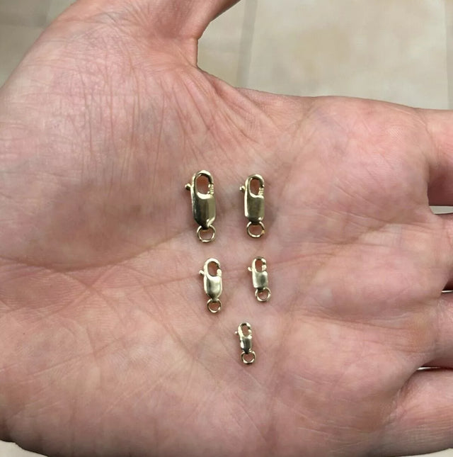14k Solid Yellow Gold Lobster Claw Clasp Bracelet Chain Replacement Lock