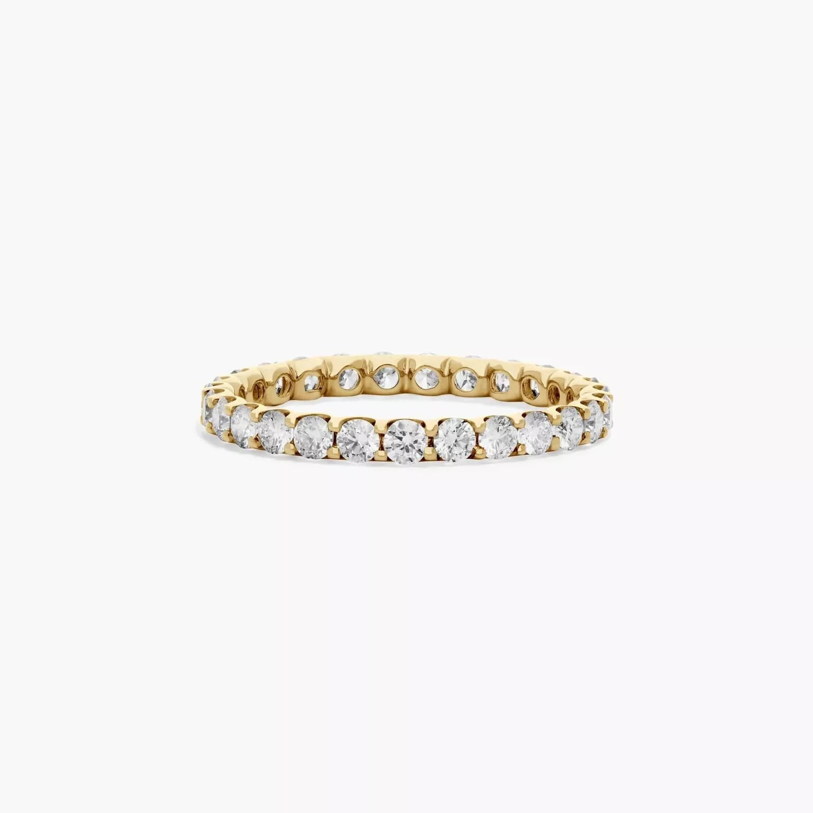 1.00 Carat D VS1 Round Cut Lab Grown Diamond Eternity Band Shared Prong 14k Gold