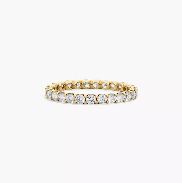 1.00 Carat D VS1 Round Cut Lab Grown Diamond Eternity Band Shared Prong 14k Gold