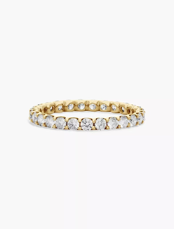 1.00 Carat D VS1 Round Cut Lab Grown Diamond Eternity Band Shared Prong 14k Gold