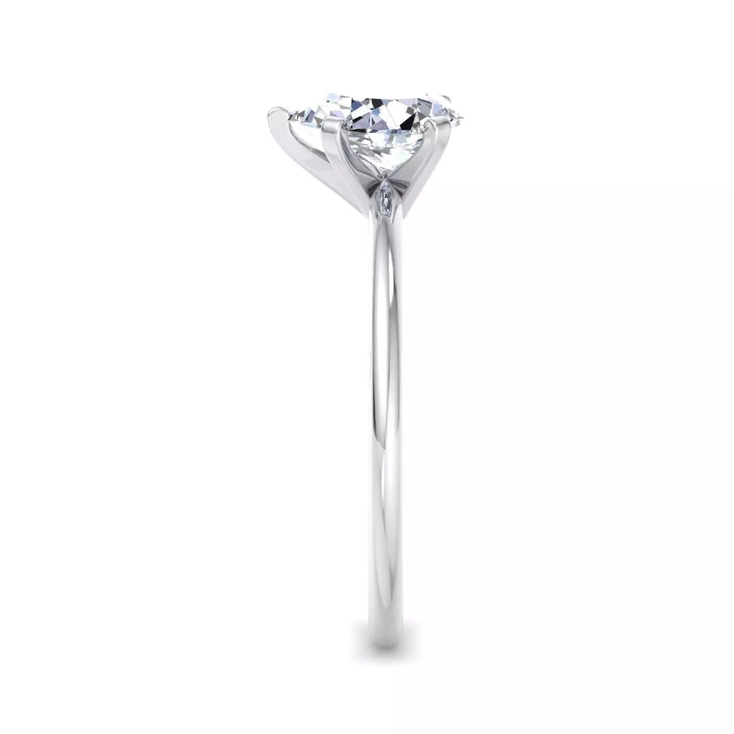 IGI Certified 1.00 Carat Pear Shape Lab Grown Diamond Engagement Ring 14k E/VS1
