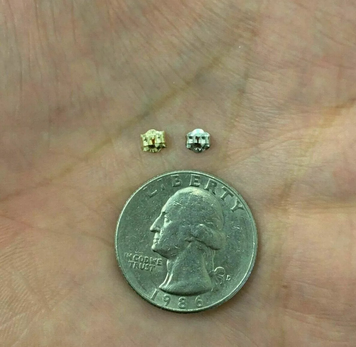 14K Yellow Or White Solid Gold Earring Backs 1 Pair Butterfly Medium Sized 4x4