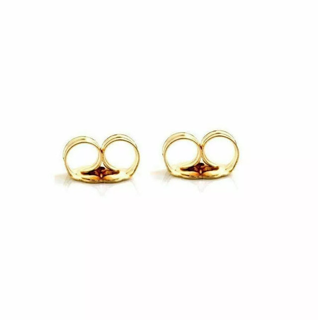 New Pair Solid 14K Rose Gold Earrings Pushbacks 3mm Butterfly