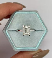 3.06 Ct F VS1 Emerald Cut Solitaire Lab Grown Diamond Ring IGI Certified 14 Gold