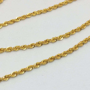 18K Solid Gold Hollow Rope Chain Necklace Men Women Genuine 18k Gold 16''-30''